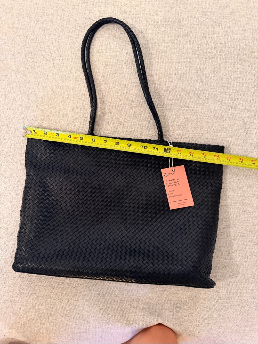Quince Italian Leather Handwoven Tote Bag - Picture 11 of 11